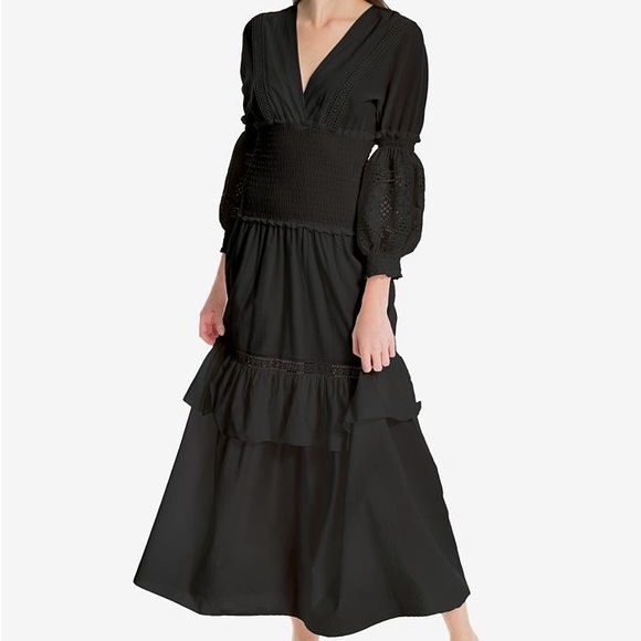 Max Studio Dresses & Skirts - MAX STUDIO London Ruffled Long Sleeve Eyelet Lace Maxi Dress, xs